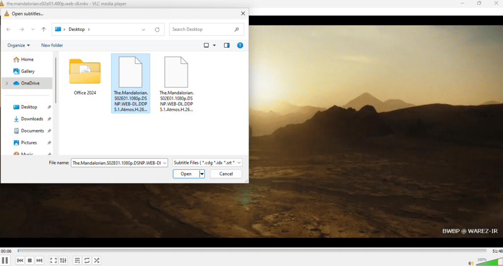 چسباندن زیرنویس به فیلم در ویندوز با VLC