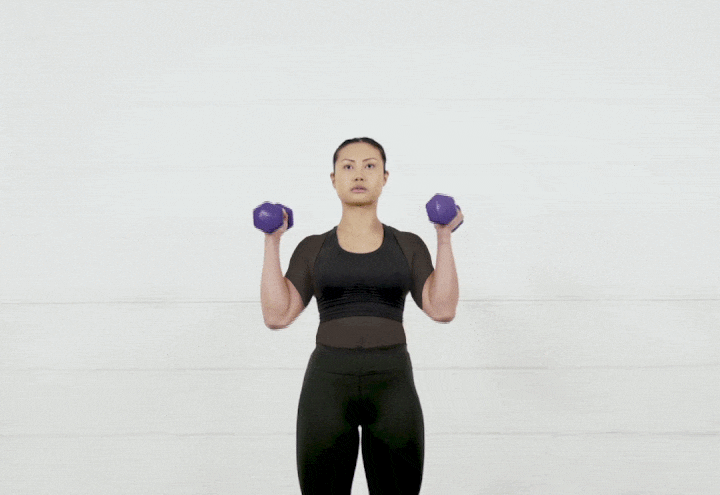 ورزش با دمبل - پرس سرشانه