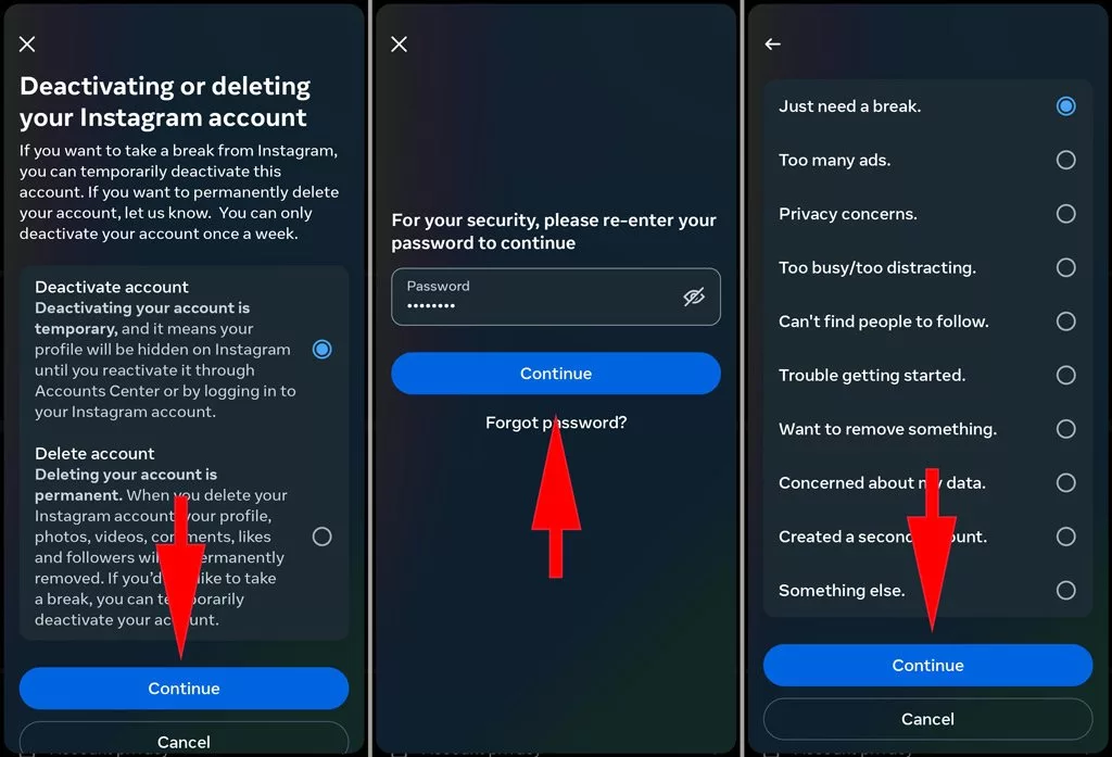 آموزش تصویری دی اکتیو اینستاگرام_اسکوار 16 حذف موقت اکانت اینستاگرام با موبایل
